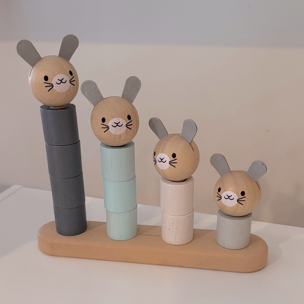 PlanToys x pottery barn wooden stacking toy